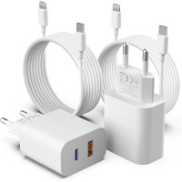 Зарядное устройство GEJIN для мобильных телефонов, 2-портовое, быстрое, для iPhone с USB-C и USB-A