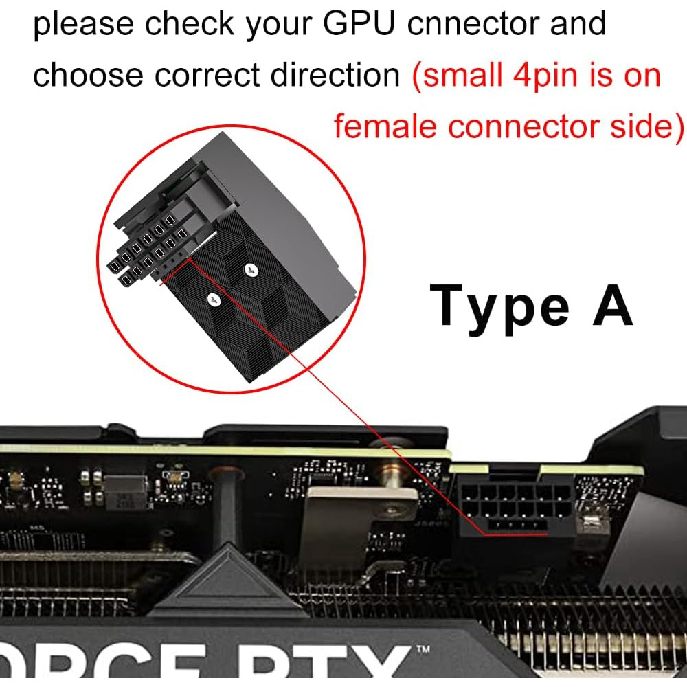 Адаптер живлення JOYJOM, для графічних карт RTX 3090Ti 4070Ti 4080 4090 (тип A)