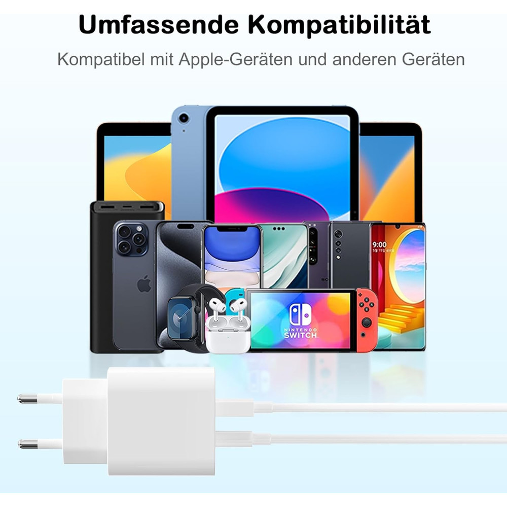 Зарядное устройство GEJIN для мобильных телефонов, 2-портовое, быстрое, для iPhone с USB-C и USB-A