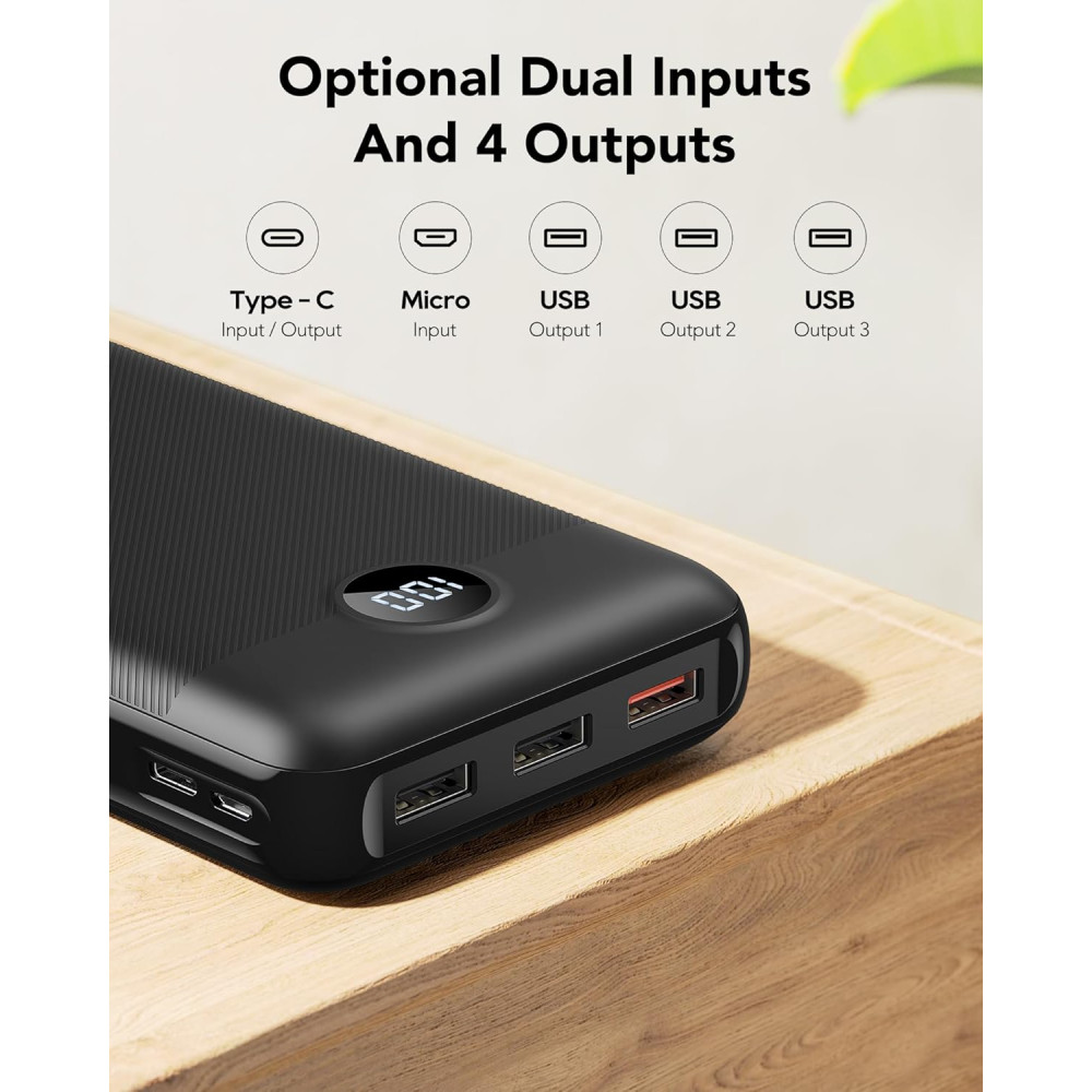 VEGER Power Bank Повербанк 27000 мАч 20 Вт быстрая зарядка, USB C, PD&QC 3.0