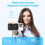 Магнитное зарядное устройство 10800 мА·ч, 4-в-1, iPhone 16/15/14/13/12 серий, Apple Watch
