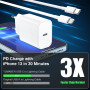 Швидкий зарядний пристрій TUMABER для iPhone, 20 Вт, кабель USB C довжиною 2 м для Apple iPhone