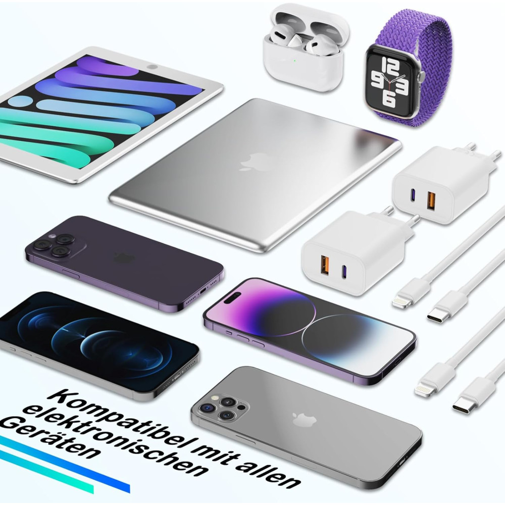 Зарядное устройство GEJIN для мобильных телефонов, 2-портовое, быстрое, для iPhone с USB-C и USB-A