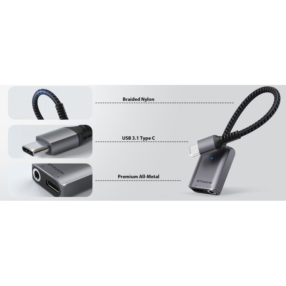 Адаптер Stouchi USB C на 3 5 мм и Type C 2в1