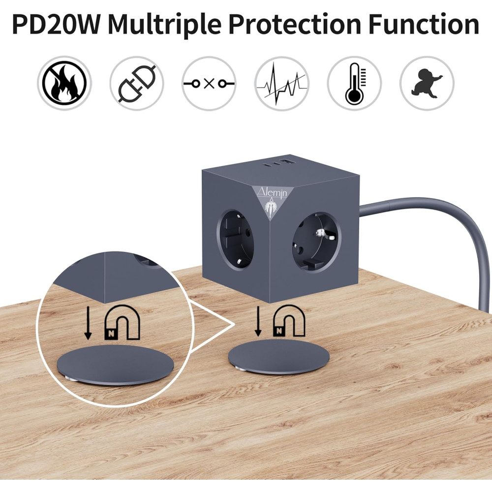 Блок питания с выключателем 6в1 ALEMIN PD20W 3680 Вт 16 A