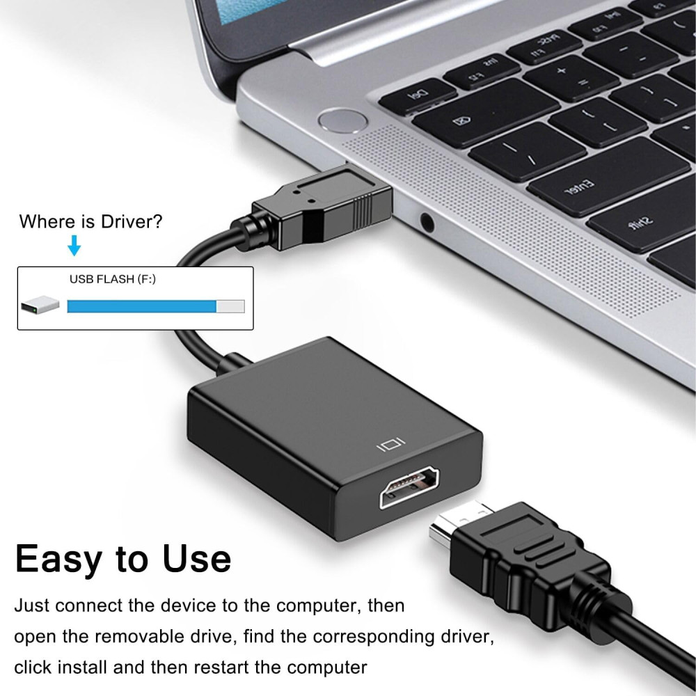 Адаптер з USB 3 0 на HDMI для підключення монітора телевізора або проєктора