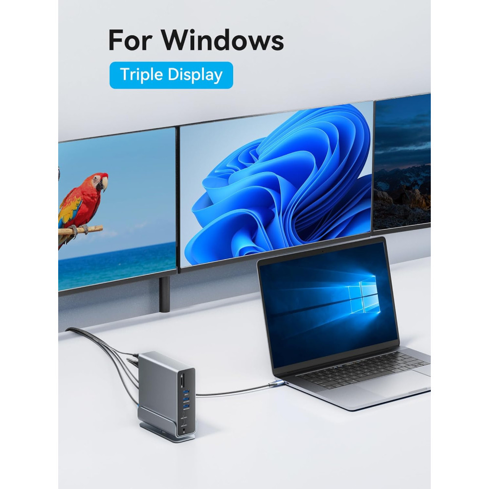 Док станция VENTION 15 в 1 с поддержкой трех мониторов 4K@60Hz