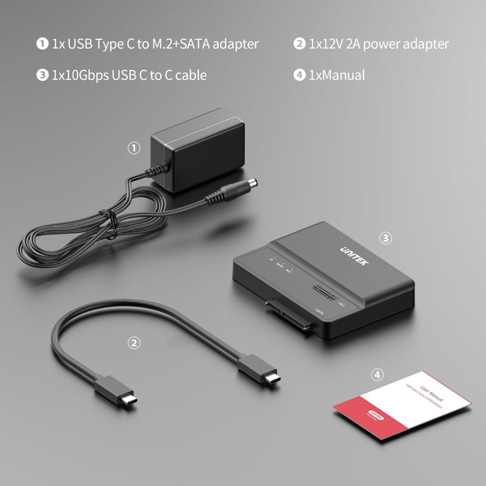 Швидкісний USB-C адаптер 10Gbps для M 2 та SATA дисків UNITEK
