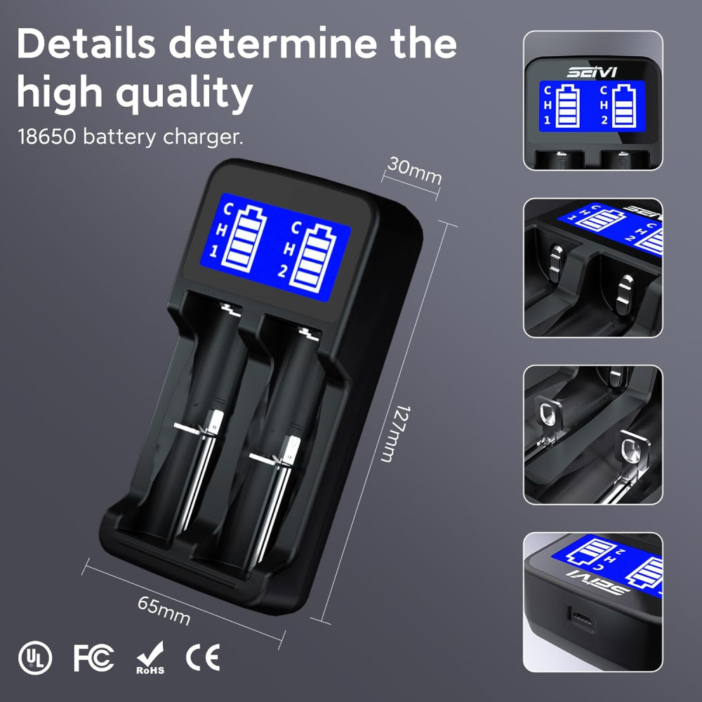 Аккумуляторы литий-ионные 18650 с зарядным устройством 2800mAh 3,7V Matbc 4 шт