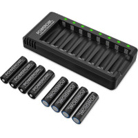 Перезаряжаемые батареи POWEROWL AA 2800mAh с умным зарядным устройством 8 шт