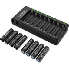 Перезаряжаемые батареи POWEROWL AA 2800mAh с умным зарядным устройством 8 шт