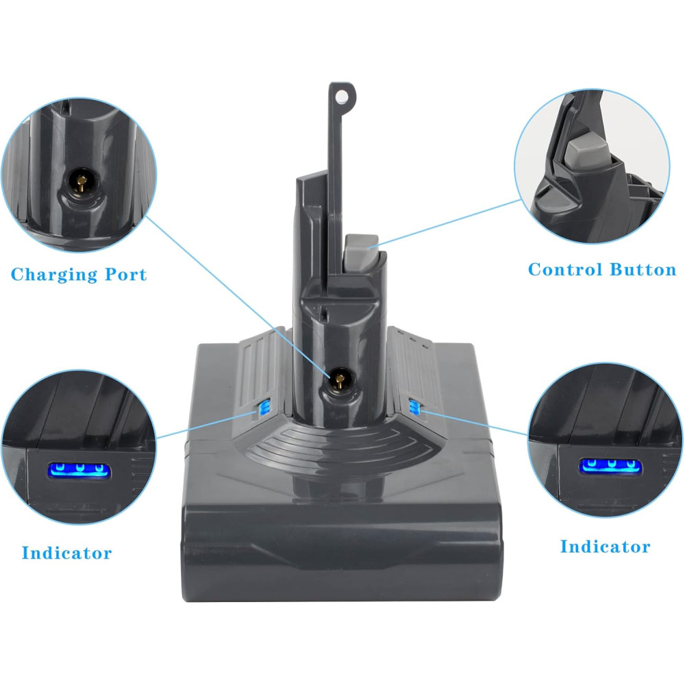 Аккумулятор Waitley 6000 мАч для Dyson V8, SV10 с фильтром 