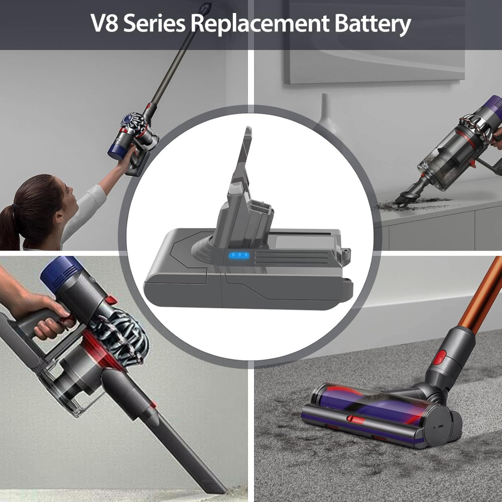 Аккумулятор Waitley 6000 мАч для Dyson V8, SV10 с фильтром 