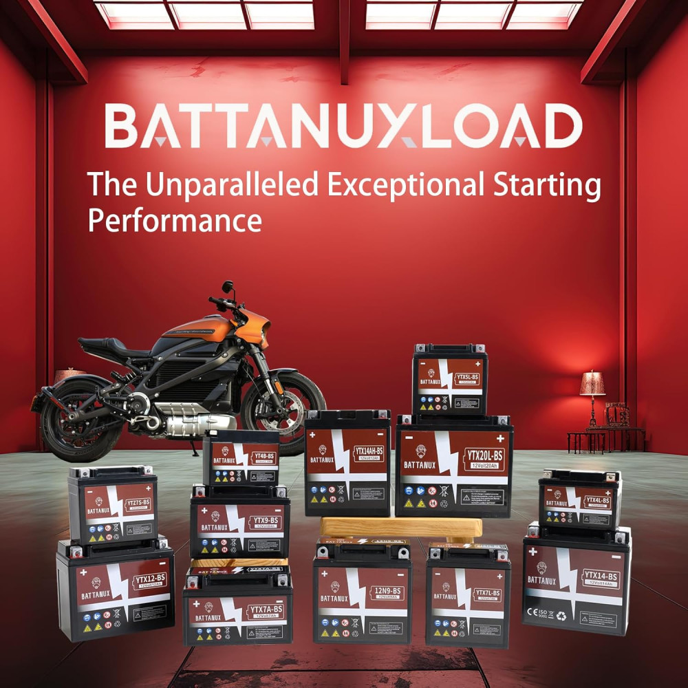 Аккумулятор для мотоциклов, квадроциклов, снегоходов (12V 6Ah) Battanux YTZ7S-BS