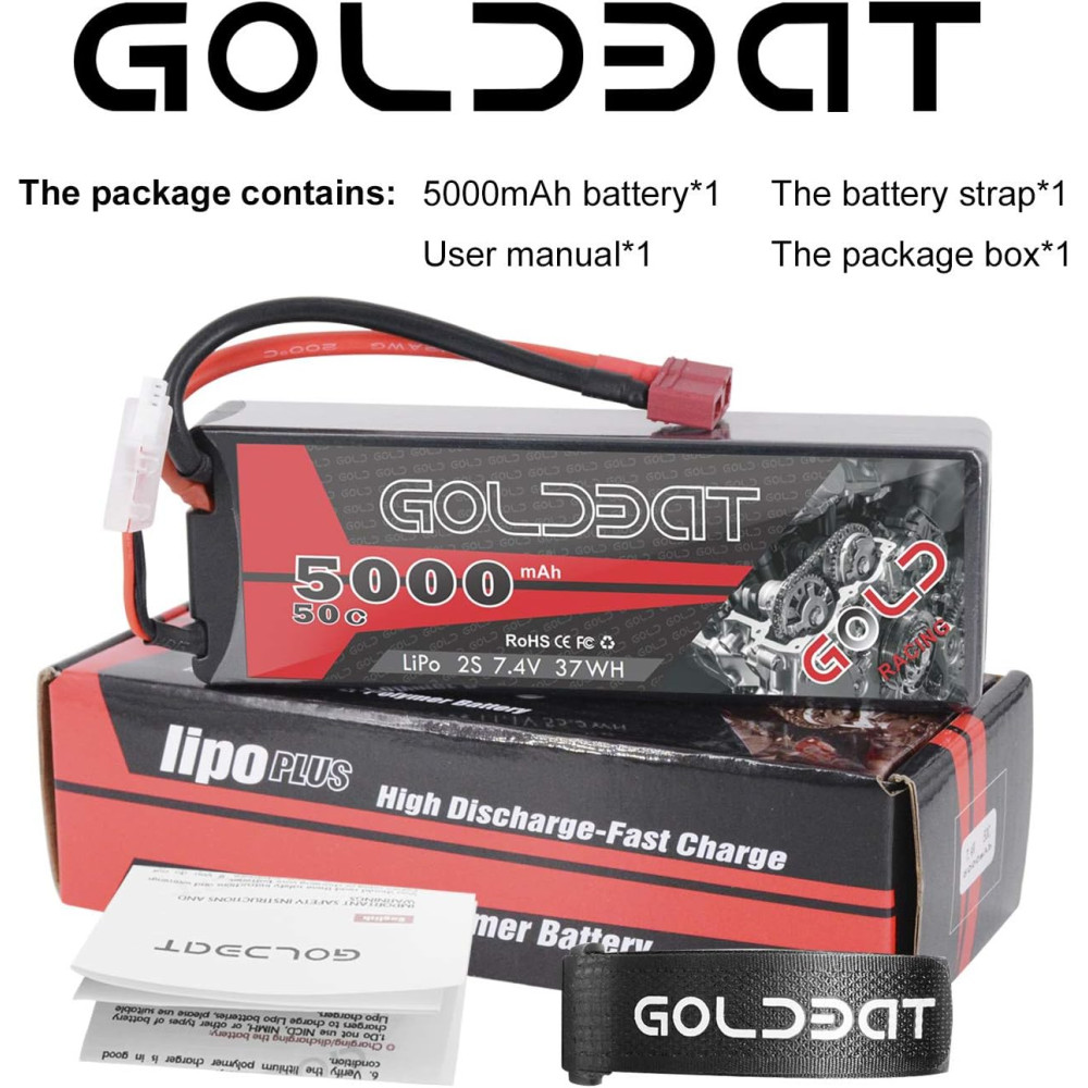 Литий полимерный аккумулятор GOLDBAT 2S 5000mAh 7 4V