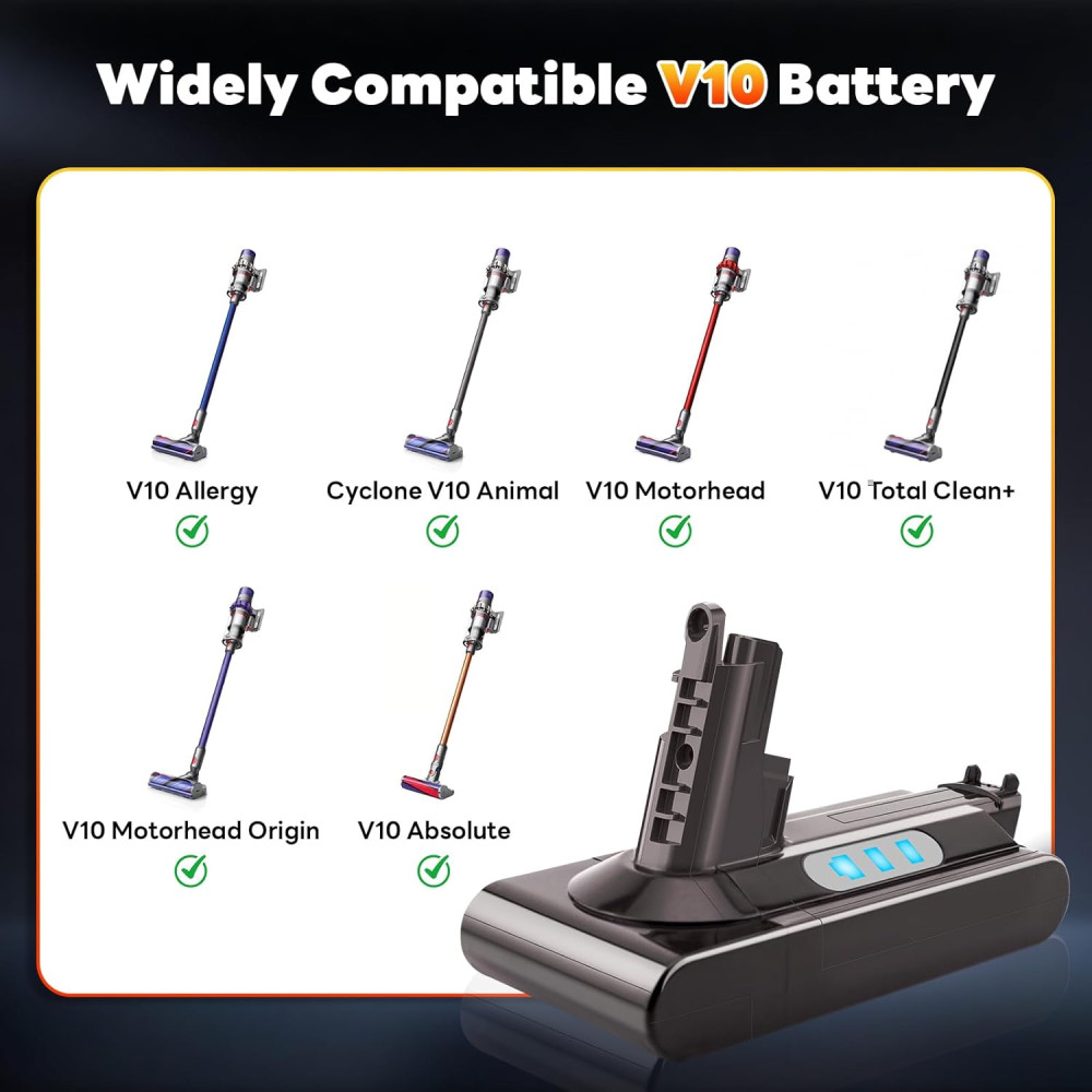 Аккумулятор DYS-V10 7200mAh 5 2V для Dyson V10 серии SV12