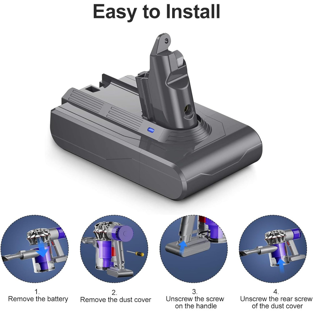 Аккумулятор для пылесоса Dyson V6 DTK 6800 mAh литий-ионный