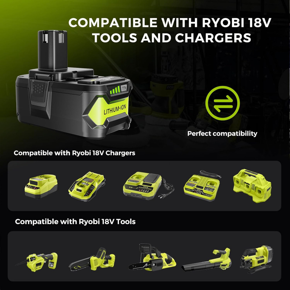 Аккумулятор FORNERGY 18V 5,0Ah Li-Ion для Ryobi One+ 2 шт с индикатором заряда