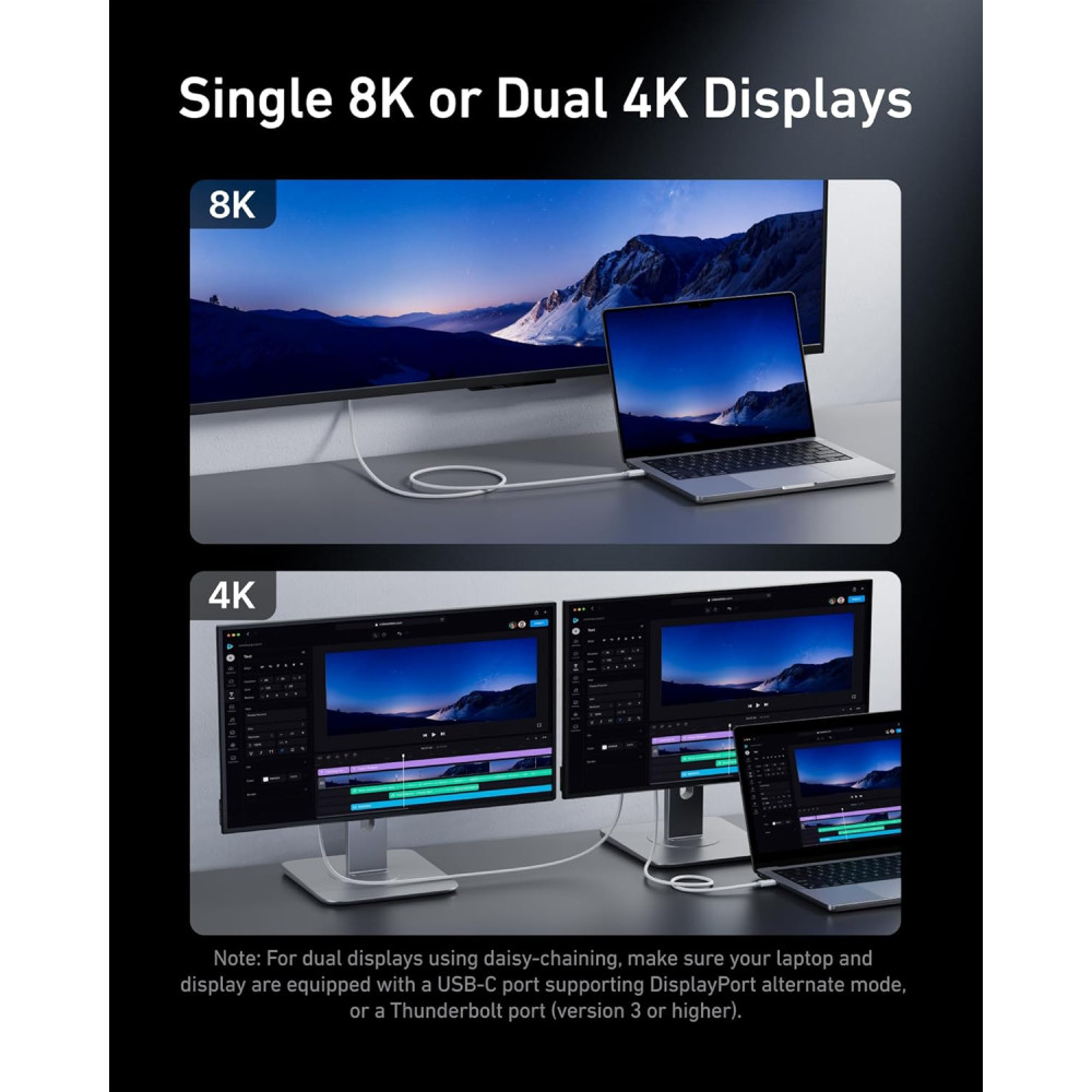 Кабель Anker Prime Thunderbolt 4 USB C to USB C 240W 40Gbps 1м поддержка 8K