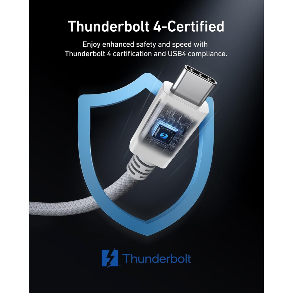 Кабель Anker Prime Thunderbolt 4 USB C to USB C 240W 40Gbps 1м поддержка 8K