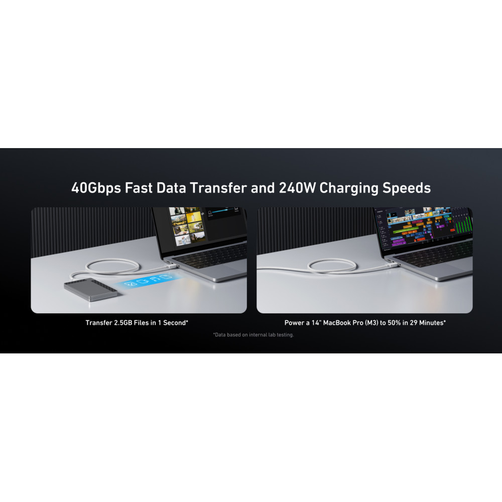 Кабель Anker Prime Thunderbolt 4 USB C to USB C 240W 40Gbps 1м поддержка 8K