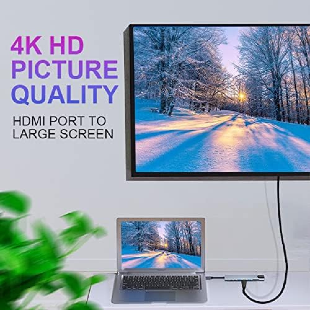 USB Hub Type-C кардридер-конвертер 8-в-1 MacBook, iPad. Ethernet, HDMI 4K