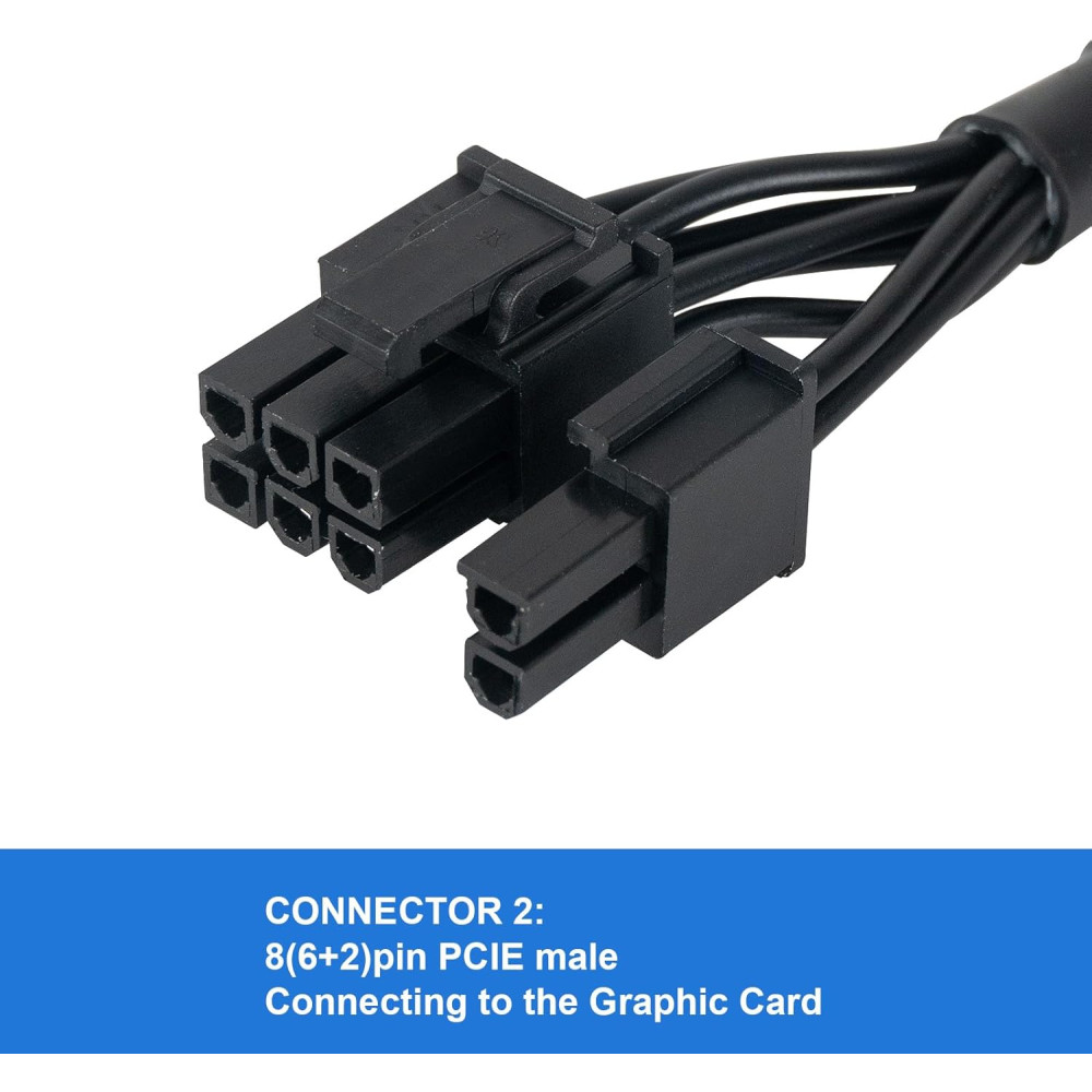 Кабель GPU 8-pin 6+2 pin с оплеткой 65 см YieJoya