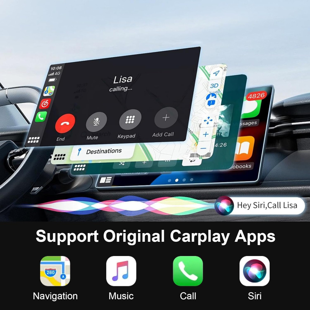 Беспроводной адаптер Fosucwin для Apple CarPlay/Android Auto