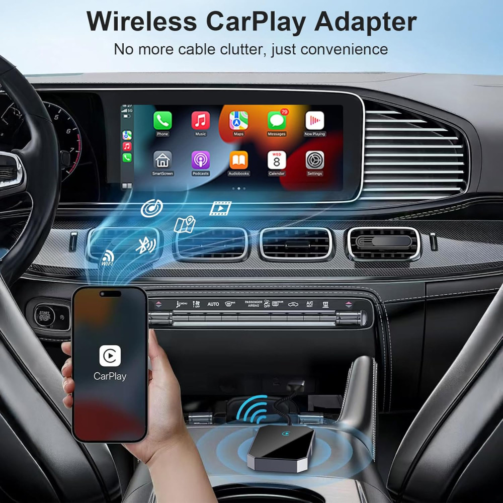 Беспроводной адаптер Fosucwin для Apple CarPlay/Android Auto