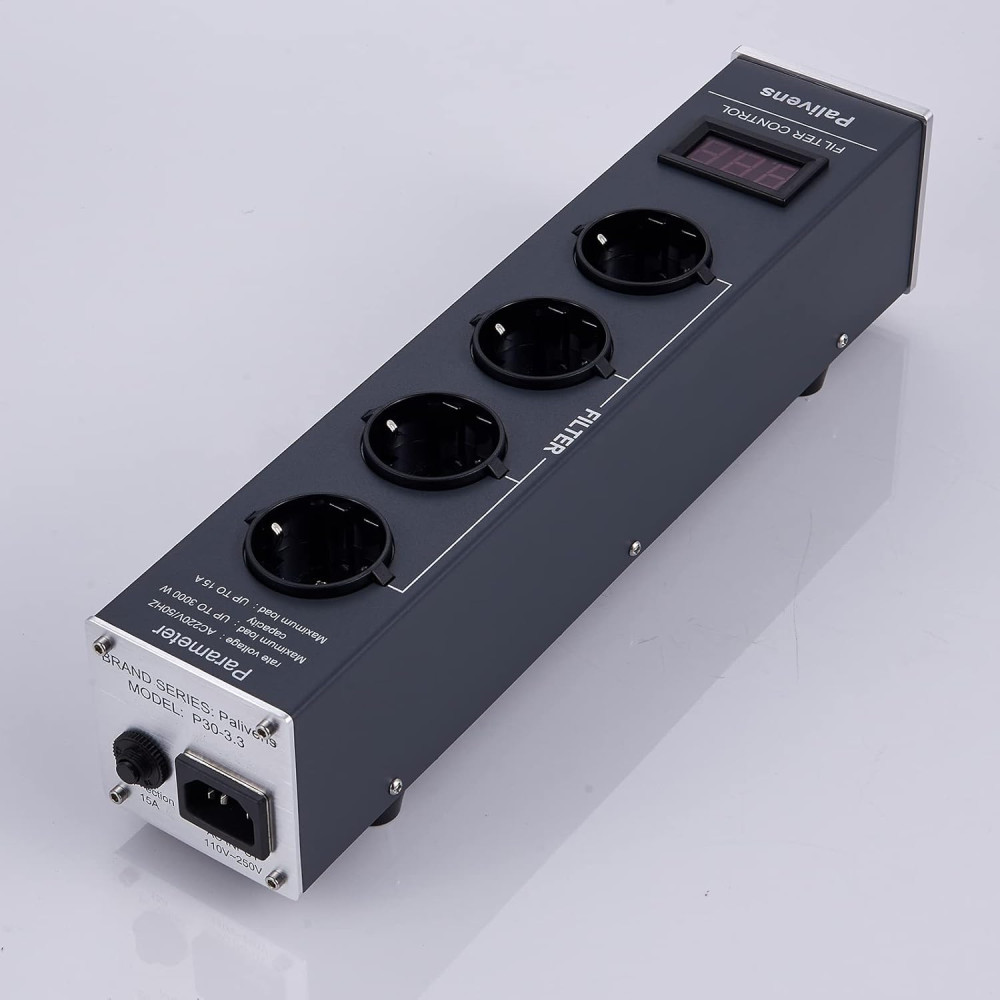 Сетевой фильтр питания Hi-Fi pailvens на 4 розетки с LCD-дисплеем