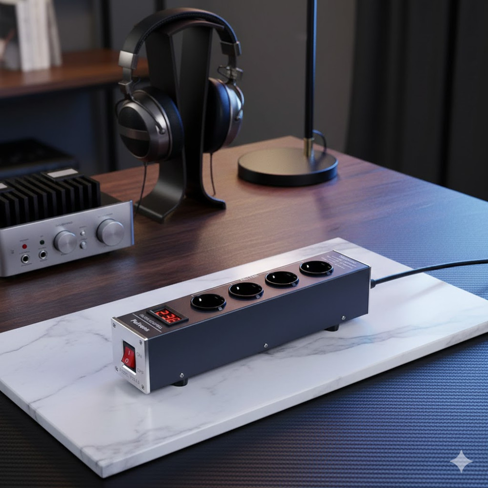 Сетевой фильтр питания Hi-Fi pailvens на 4 розетки с LCD-дисплеем