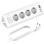 Угловой удлинитель SUDEERY 4 розетки + 4 USB 3680W 3 м с защитой от перенапряжения