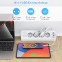 Угловой удлинитель SUDEERY 4 розетки + 4 USB 3680W 3 м с защитой от перенапряжения