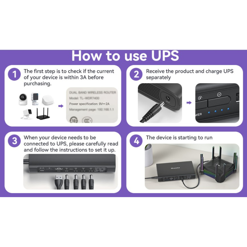 Аккумуляторный Mini UPS/Power Bank 25600 мАh для роутера модема и электроники 5V/9V/12V до 6A