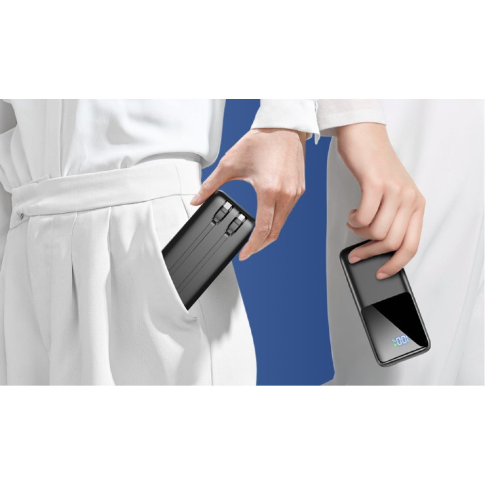 Power Bank CFIAI повербанк 15000 mAh со встроенными кабелями