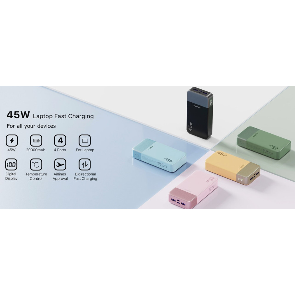 Повербанк JUOVI 20000mAh 45W PD3 0 QC4 0 с LED дисплеем