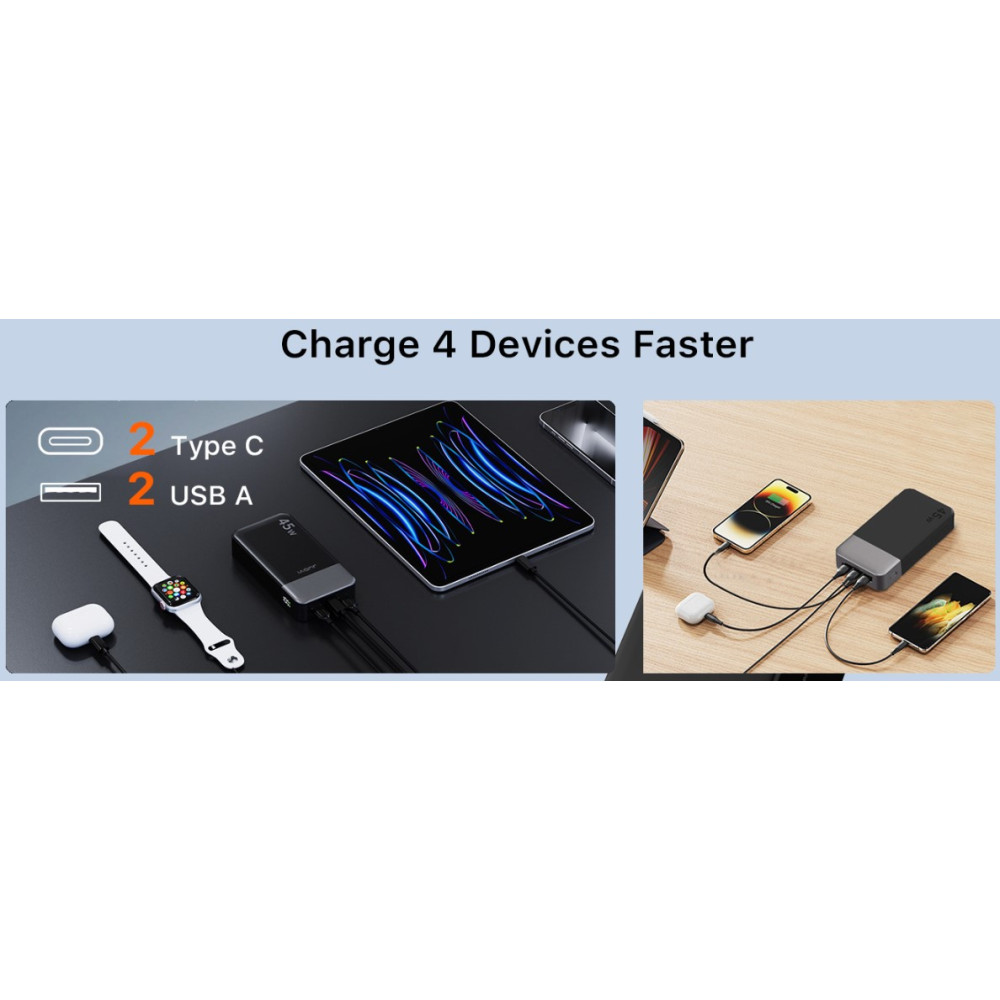 Повербанк JUOVI 20000mAh 45W PD3 0 QC4 0 с LED дисплеем