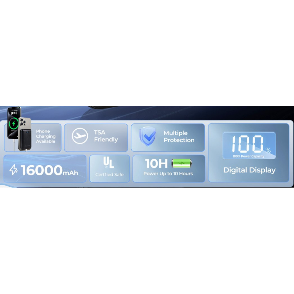 Power Bank Повербанк для греющей одежды Hecusma 16000mAh 7 4V с LED дисплеем