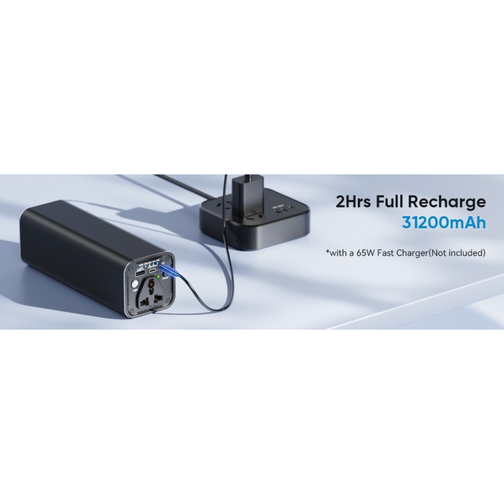 Повербанк для ноутбука Bayubesler 31200mAh 120W с розеткой AC PD 65W