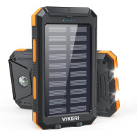 Power Bank Повербанк на солнечной батарее Vikeri 26800mAh с фонариком