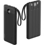 Power Bank Павербанк VRURC 10000mAh с кабелями 5-выходов, 2-входы