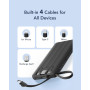Power Bank Павербанк VRURC 10000mAh с кабелями 5-выходов, 2-входы