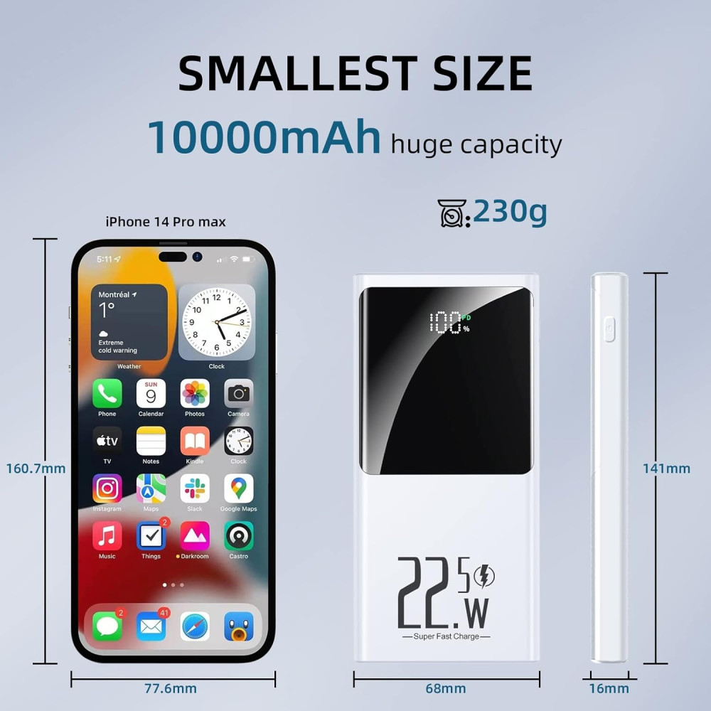 Повербанк IAIGG 10000mAh быстрая зарядка PD 22.5W