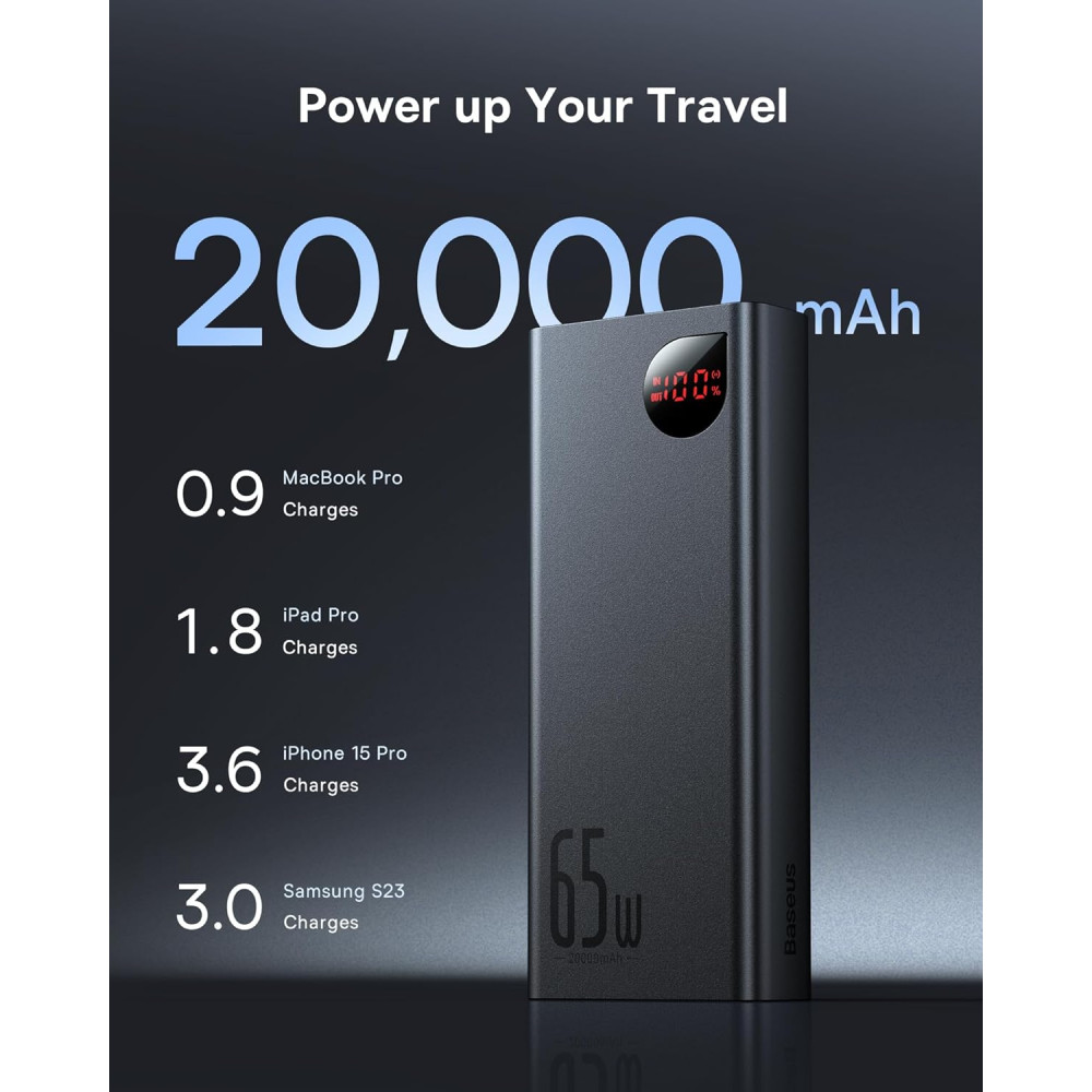 Power Bank Павербанк Baseus Adaman Metal 65W 20000mAh PPADM65-S