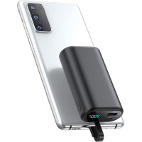 Power Bank Повербанк Ekrist 10800mAh со встроенным USB C кабелем