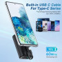 Power Bank Повербанк Ekrist 10800mAhз вбудованим USB C кабелем