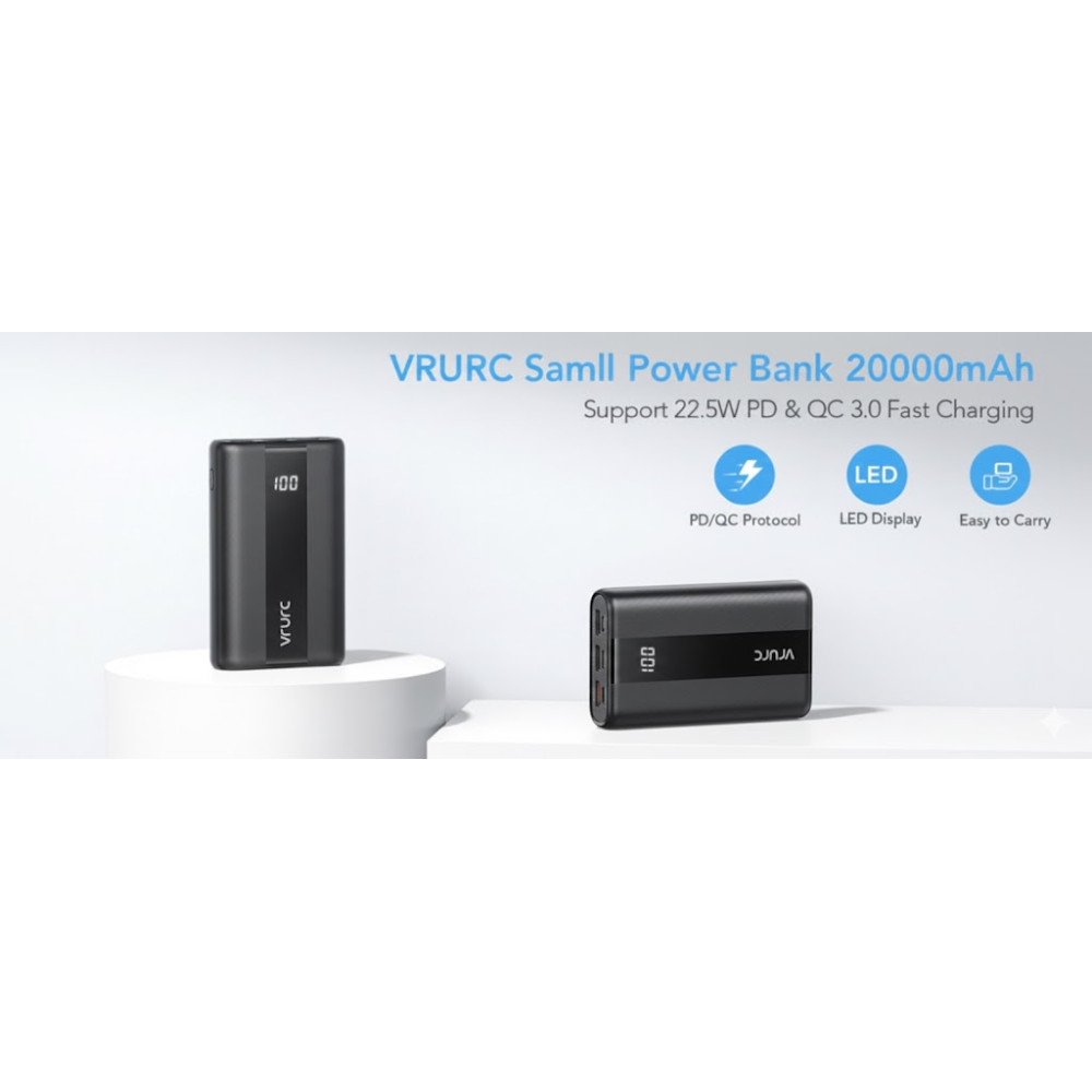 Power Bank Повербанк VRURC 20000mAh с быстрой зарядкой 22 5W