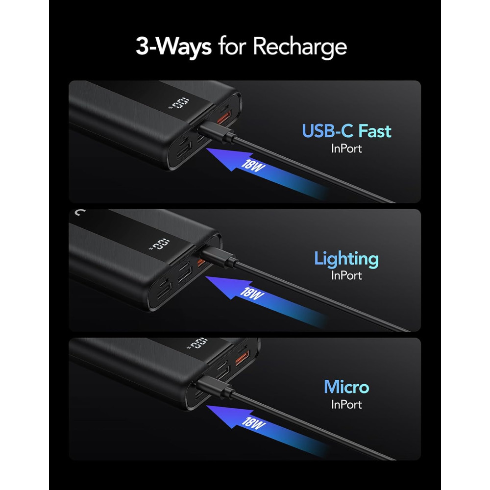 Power Bank Повербанк VRURC 20000mAh с быстрой зарядкой 22 5W