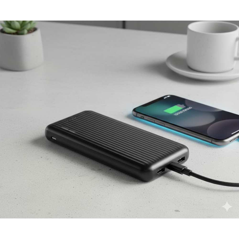 Power Bank Повербанк Ryzwoc 10000 мАh на 2 входа и 2 выхода с LED индикатором