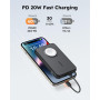 Power Bank Повербанк VEGER V1171 10000 мАh со встроенным кабелем iPhone Type C и быстрой зарядкой